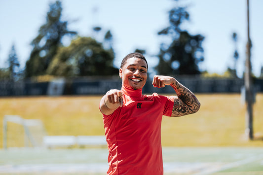 SHORTSLEEVE COMPRESSION TURTLENECK - RED