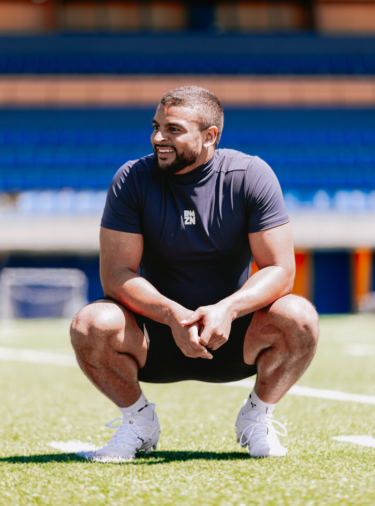 SHORTSLEEVE COMPRESSION TURTLENECK - NAVY BLUE