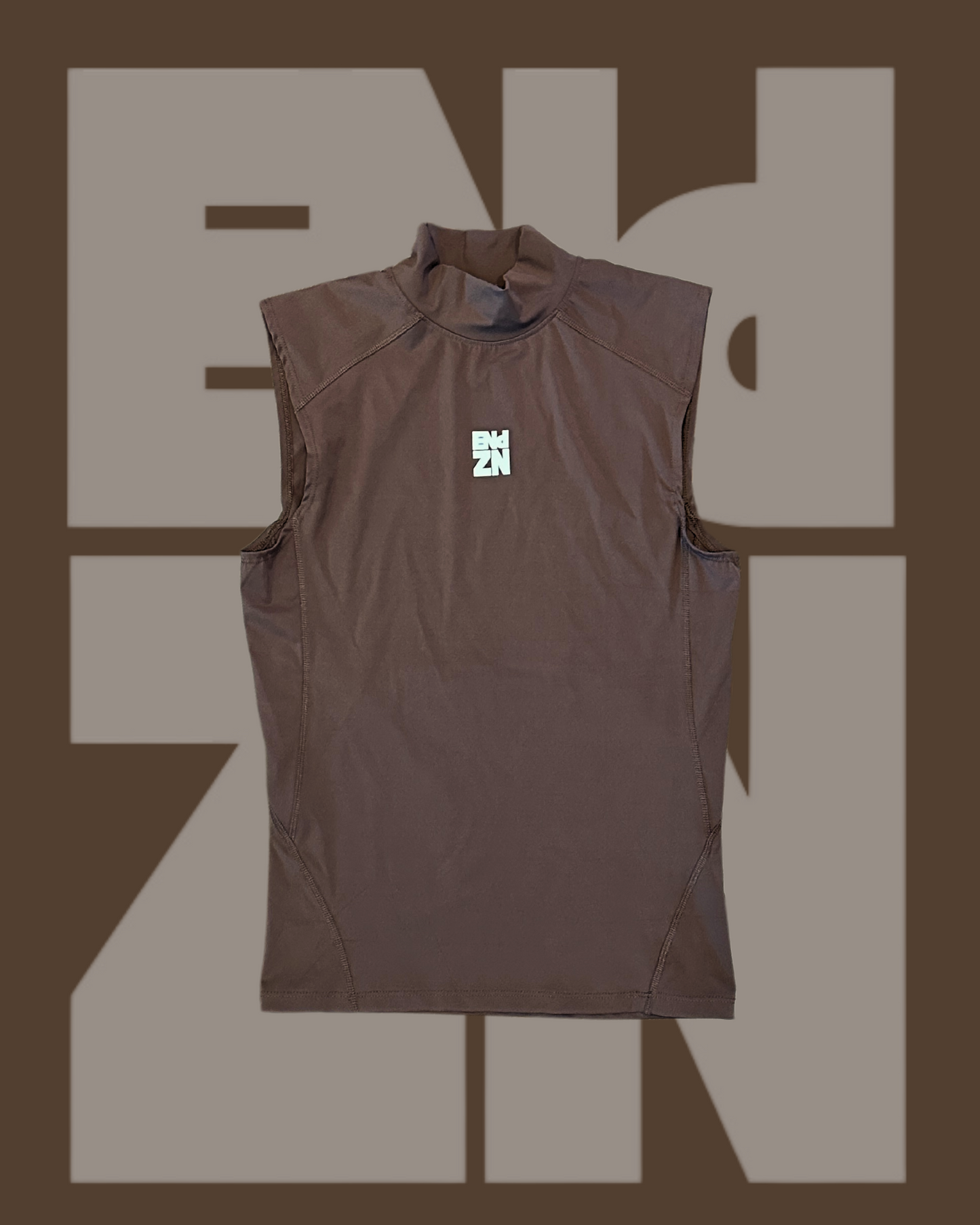 SLEEVELESS TURTLENECK - BROWN