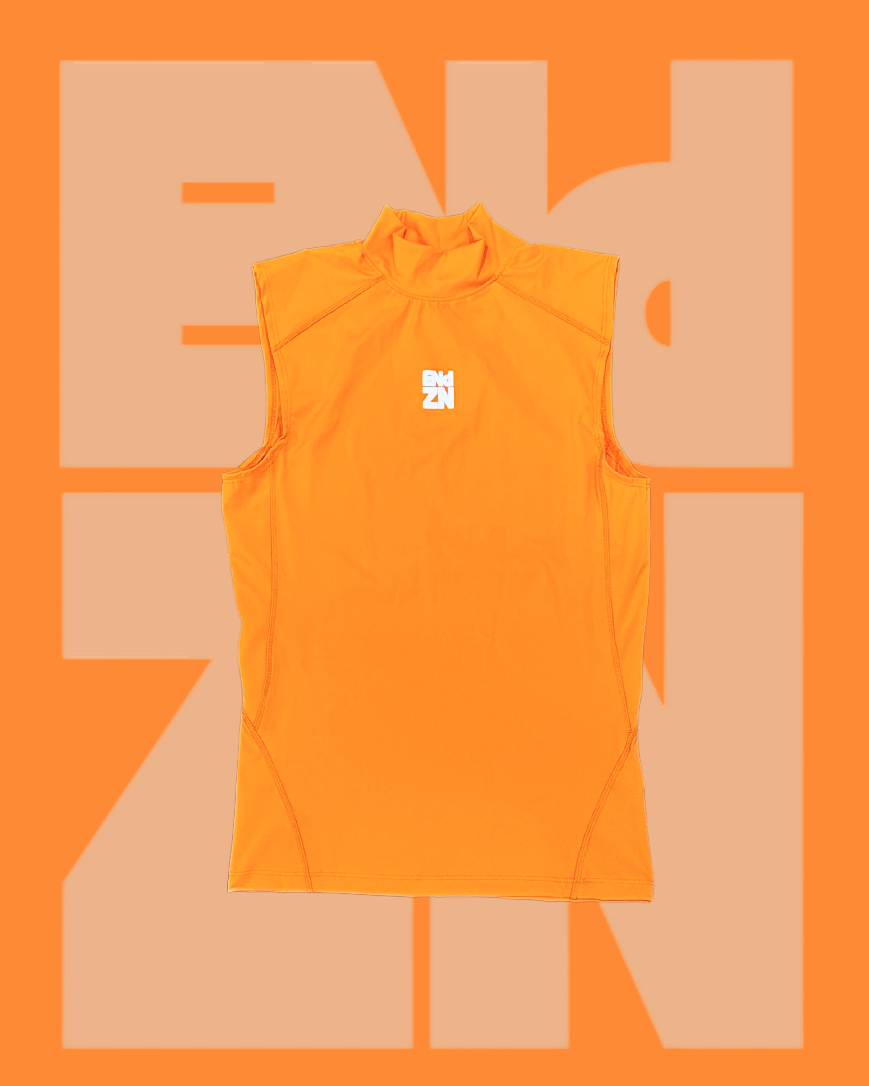 SLEEVELESS TURTLENECK - ORANGE – endznapparel SLEEVELESS TURTLENECK - ORANGE – endznapparel