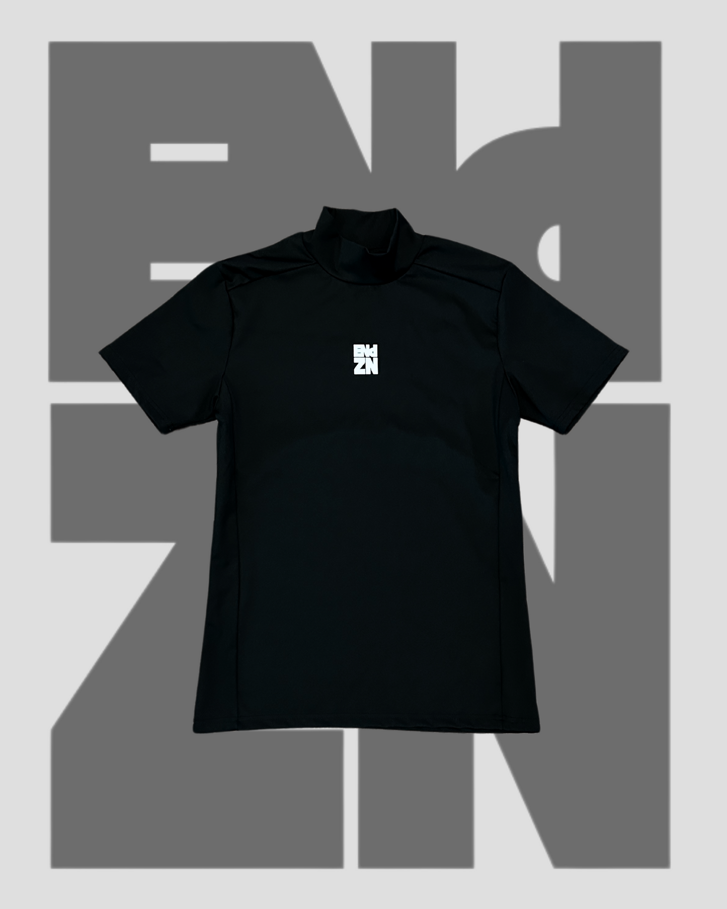 SHORTSLEEVE COMPRESSION TURTLENECK - BLACK