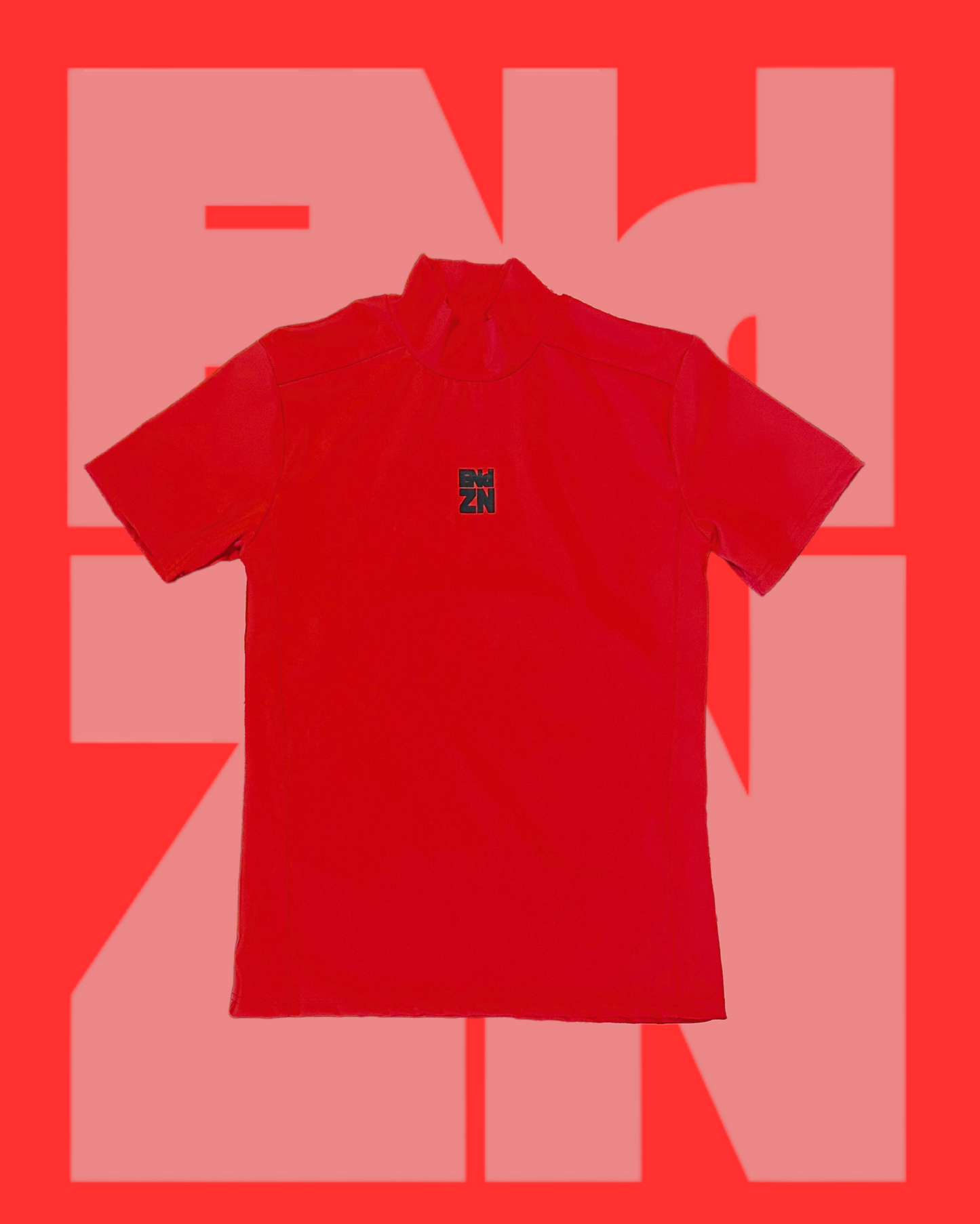 SHORTSLEEVE COMPRESSION TURTLENECK - RED
