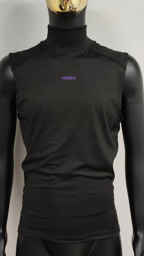 SLEEVELESS TURTLENECK - BLACK