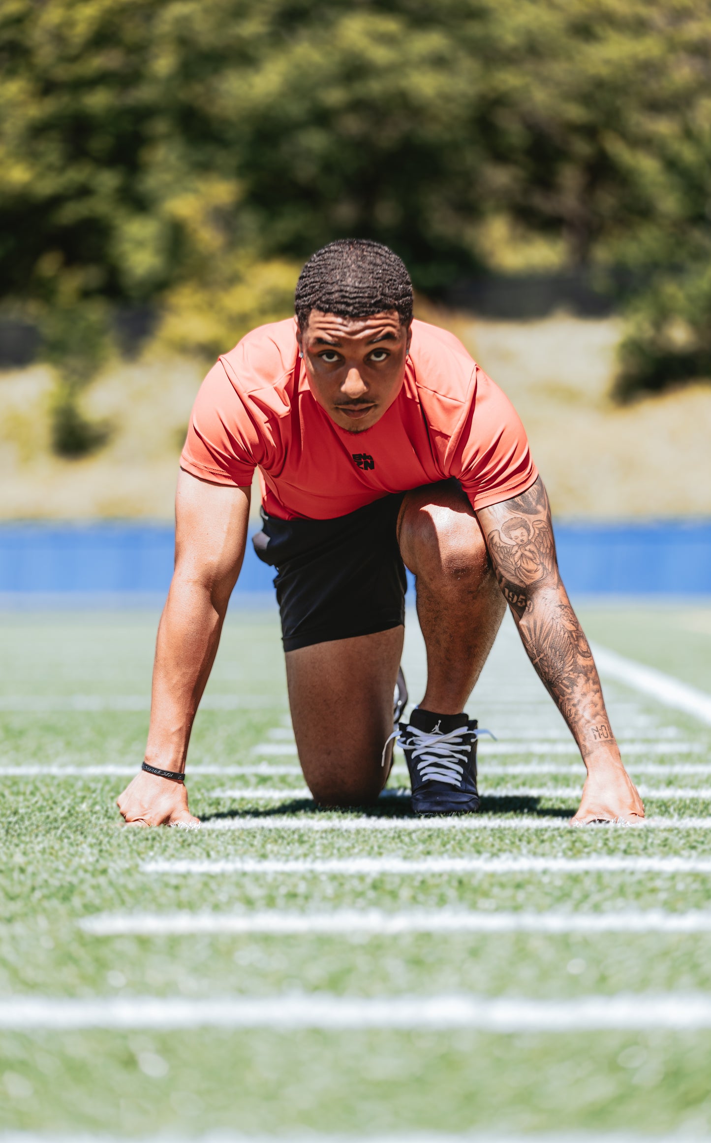 SHORTSLEEVE COMPRESSION TURTLENECK - RED
