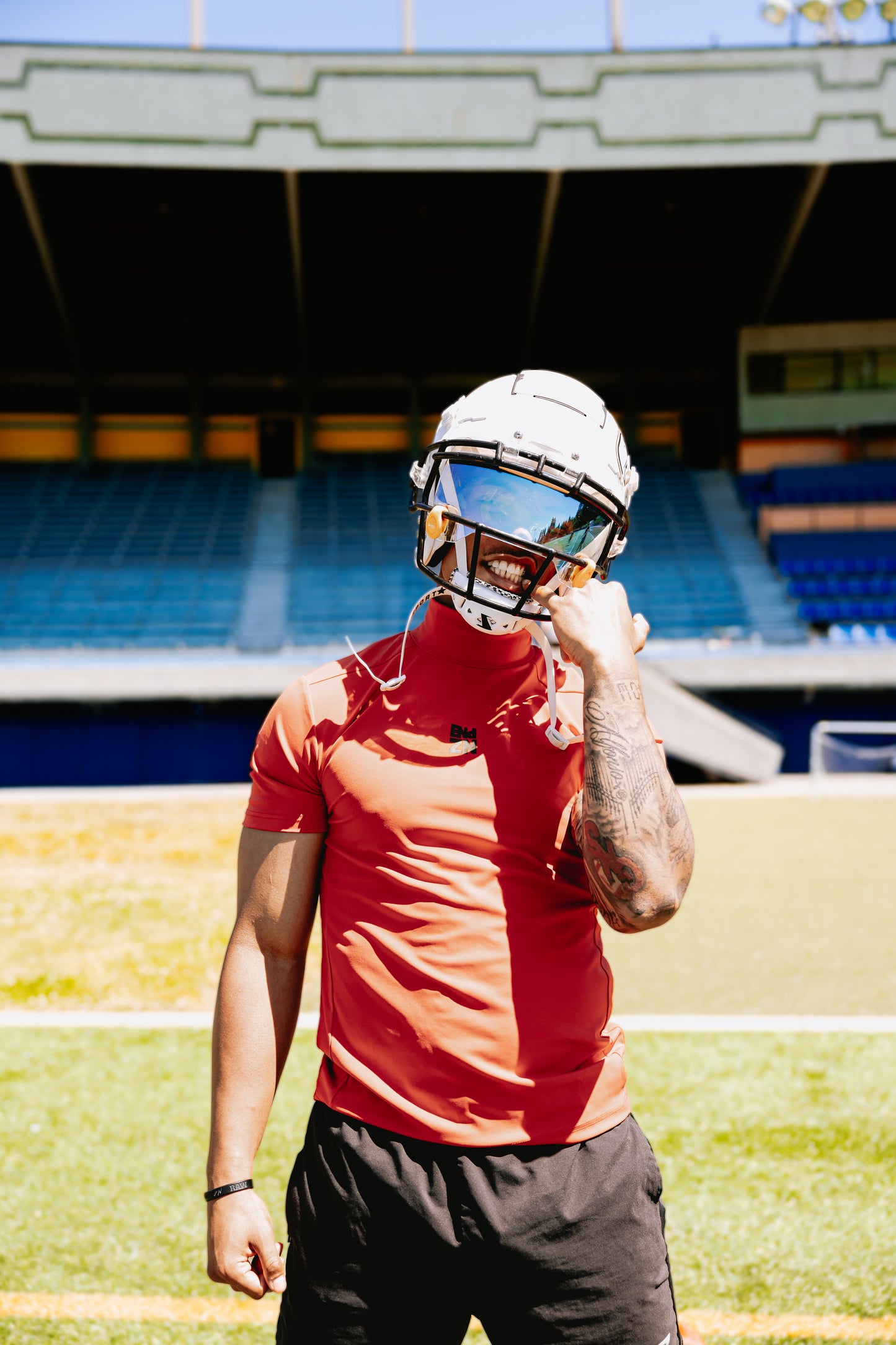 SHORTSLEEVE COMPRESSION TURTLENECK - RED