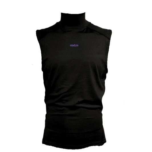 SLEEVELESS TURTLENECK CLEARANCE OLD LOGO - BLACK