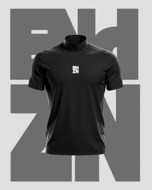 SHORTSLEEVE COMPRESSION TURTLENECK - BLACK