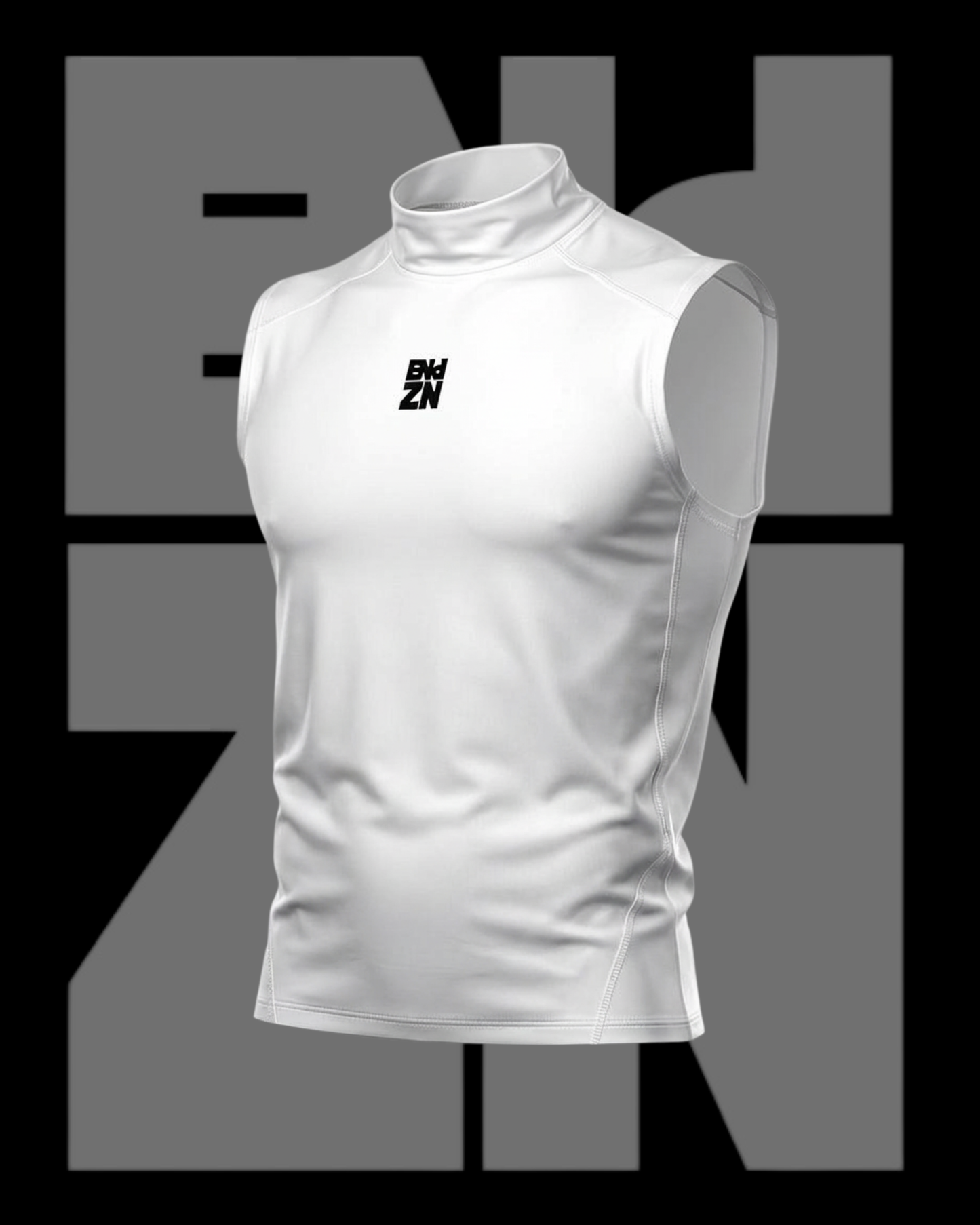 SLEEVELESS TURTLENECK - WHITE