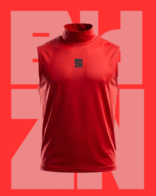 SLEEVELESS TURTLENECK - RED