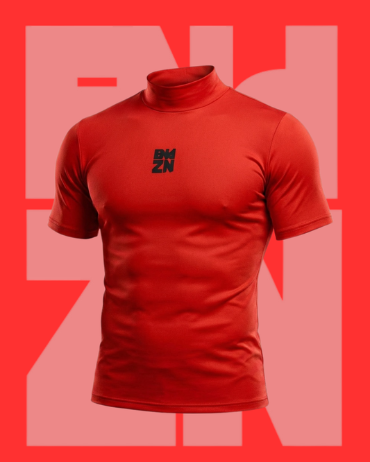 SHORTSLEEVE COMPRESSION TURTLENECK - RED