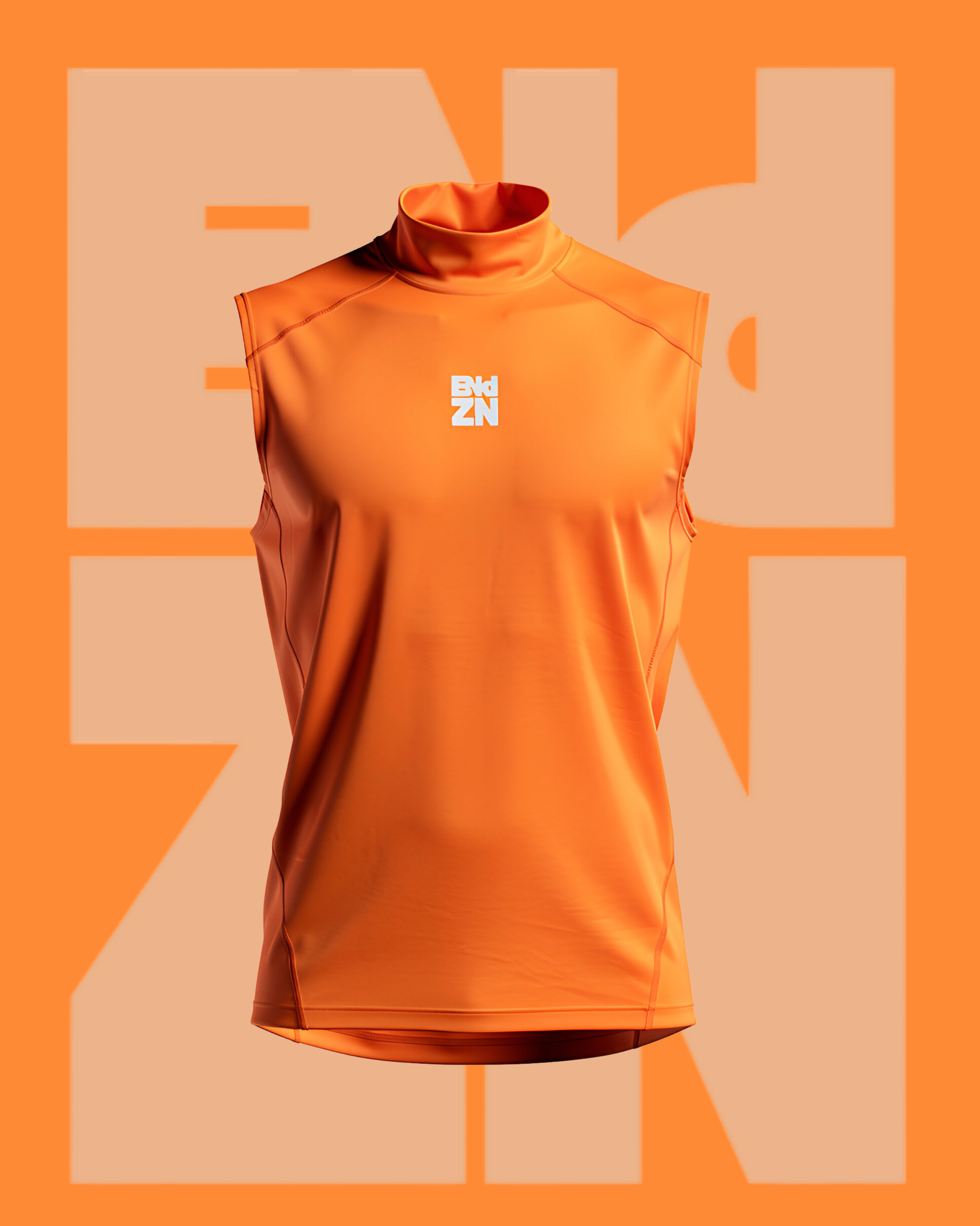 SLEEVELESS TURTLENECK - ORANGE – endznapparel